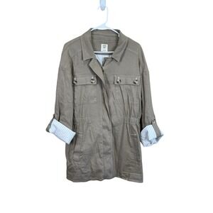 Matilda Jane Jacket Womens Size M Linen Rayon Good Hart GH Memphis Cargo‎ Tan
